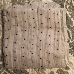 Black and white polka dot scarf